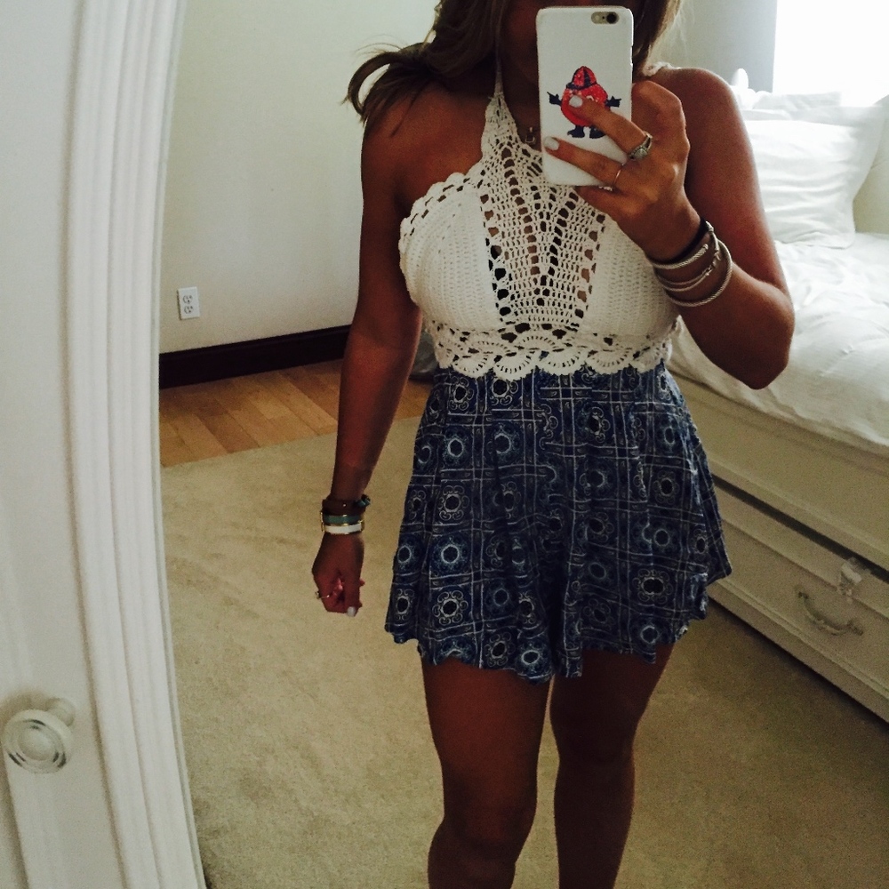 LF white and blue romper/dress